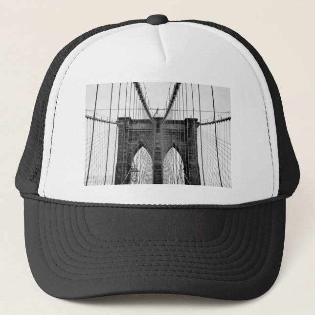 Casquette Black White Brooklyn Bridge New York (Devant)