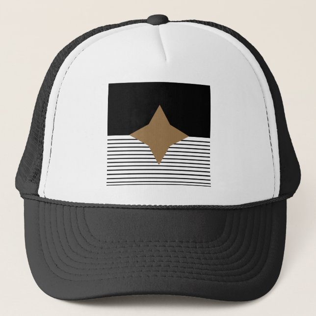 Casquette Black White Colorblock & Brown Diamond (Devant)