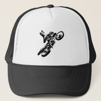 Casquette Black White Pop Art Motocross Motorcyle Sport