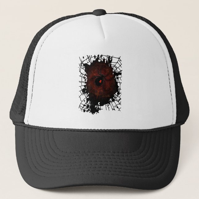Casquette Black Widow Spider Web Gothic Dark Edgy (Devant)