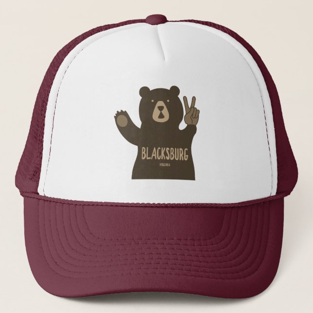 Casquette Blacksburg Virginia Ours de la paix (Devant)