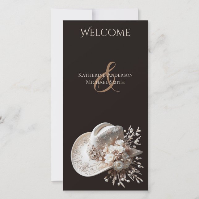 Casquette blanc Cowgirl avec le programme de maria (Devant)