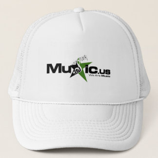 Casquette blanc de Music.us - logo vert noir