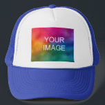 Casquette Blanc Et Royal Bleu Élégant Modèle moderne<br><div class="desc">Blanc Et Royal Bleu Élégant Modèle Moderne Créer Votre Propre Télécharger Image Logo Photo Trucker Chapeau.</div>