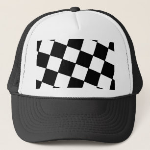 Casquette Blanc incliné de noir de contrôleurs de motif de
