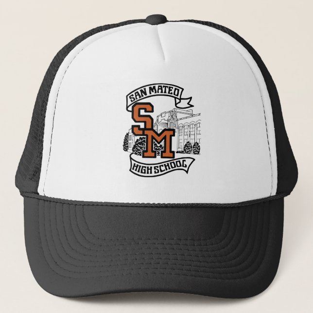 Casquette blanc noir de camionneur de SMHS n (Devant)