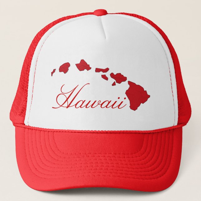 Casquette blanc rouge d'îles d'Hawaï (Devant)
