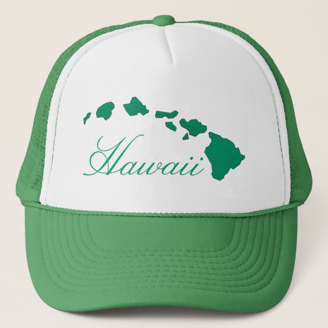 Casquette blanc vert des îles Hawaii (Devant)