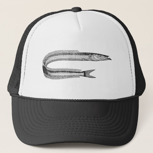 Casquette Blanc vintage de modèle de poissons d'antiquité (Devant)