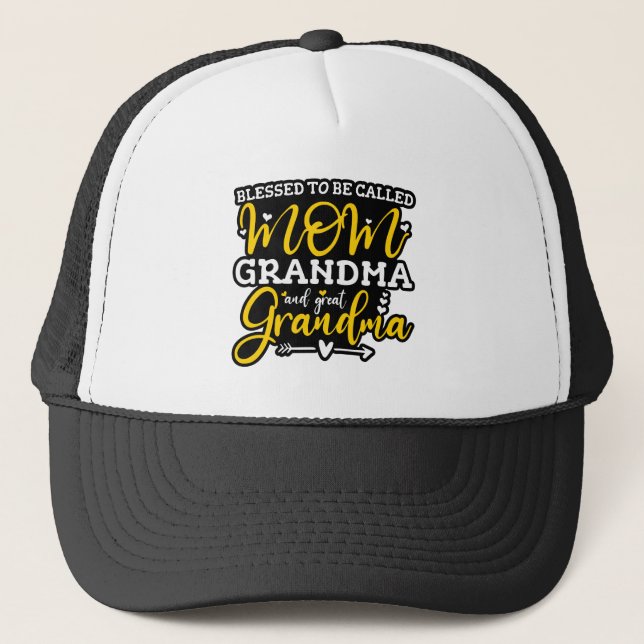 Casquette Blessed To Be Called Mama Grandma Et Great Grandma (Devant)