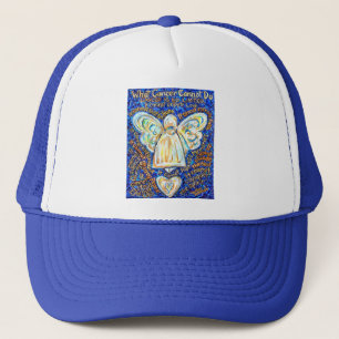 Casquette Bleu &amp ; Ange de cancer or - Grand