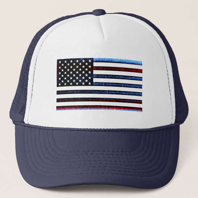 Casquette bleu blanc rouge patriotique de drapeau (Devant)