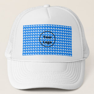 Casquette Bleu cercle motif sur blanc
