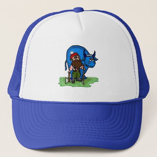 Casquette bleu de boeuf de Paul Bunyan et de bébé (Devant)