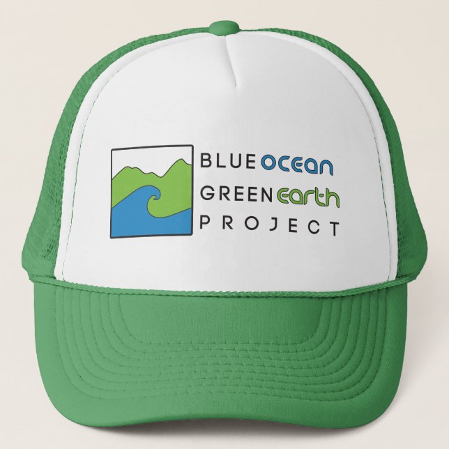 Casquette bleu de camionneur de vert de la terre (Devant)