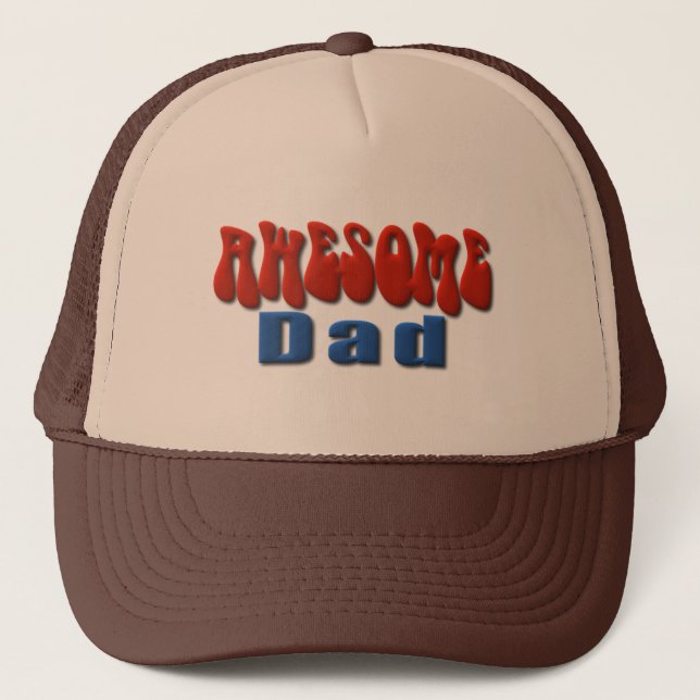 Casquette Bleu et rouge Awesome papa (Devant)