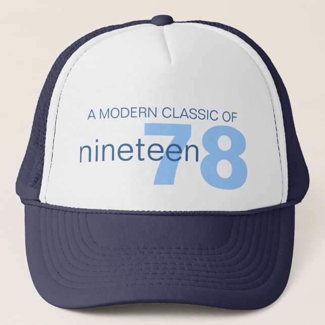 Casquette Bleu moderne classique âge / année de naissance ca (Devant)