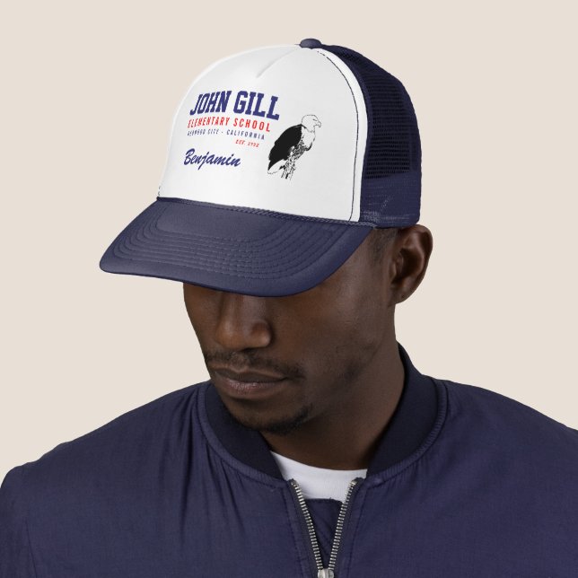 Casquette Bleu nommé fait sur commande d'Eagle d'ouïe de (En situation)