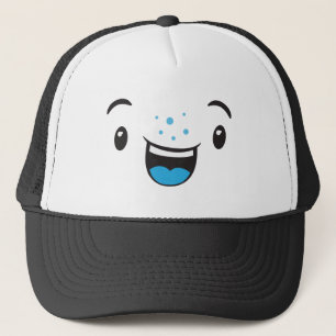 Casquette Bleu sourire Kawaii Face Trucker Chapeau