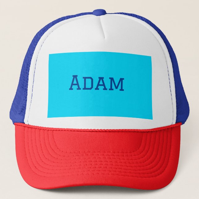 Casquette Bleu violet ajouter un nom de texte retour à l'éco (Devant)