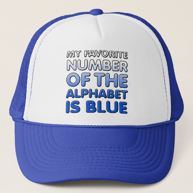 Casquette Bleue Numéro De L'Alphabet Chapeau Drôle (Devant)