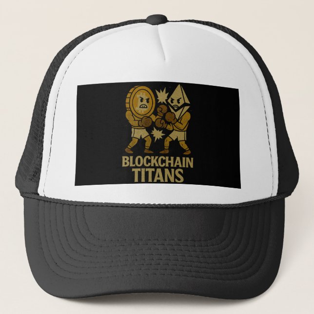Casquette Blockchain Titans™ Bataille BTC contre ETH pour Cr (Devant)