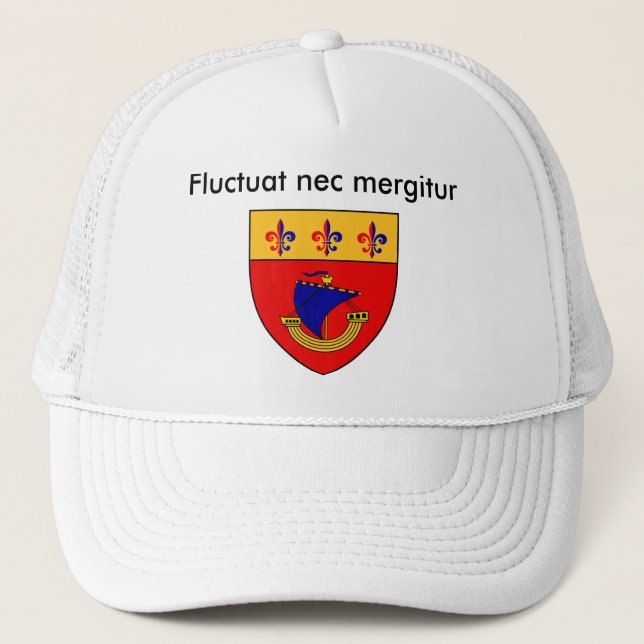 Casquette blouse nettoyée, Fluctuat nec mergitur (Devant)