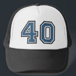 Casquette Blue 40th Birthday Party<br><div class="desc">Le Casquette de la fête du 40e anniversaire fête ses 40 ans</div>