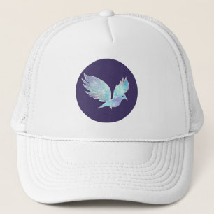 Casquette Blue and White Peace Dove Watercolor 