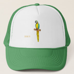 Casquette Blue-and-yellow macaw bird cartoon illustration