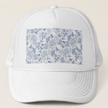 Casquette Blue Flowers Botanical Painting<br><div class="desc">Elegant pale blue délicate small garden flowers hand painting light silver gray design, featuring a collection of soft blue and white roses, light blue daisies flowers with various blue leaf shapes greenery hand painting, on a light silver gray color background. A special unique botanical nature floral art, great for a...</div>