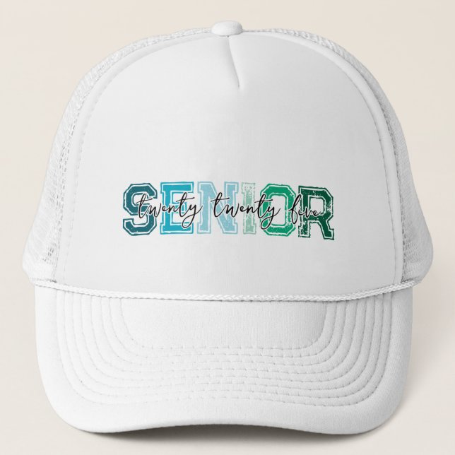 Casquette Blue Green Senior 2025 Typographie (Devant)