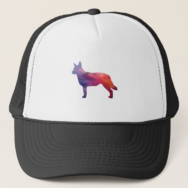 Casquette Blue Heeler Chien race Silhouette Geo Purple (Devant)