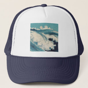 Casquette Blue Ocean Waves Bois japonais