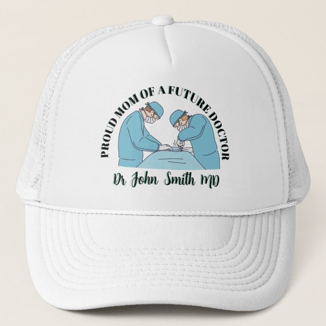 Casquette Blue Pastel Proud Moms of Future Doctors (Devant)