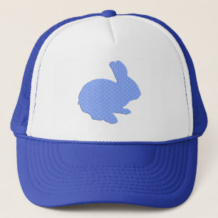 Casquette Blue Polka Dot Silhouette Lapin de Pâques Casquett