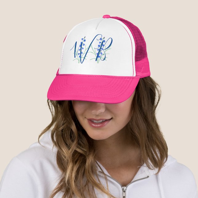 Casquette Bluebells Monogramme rose (En situation)
