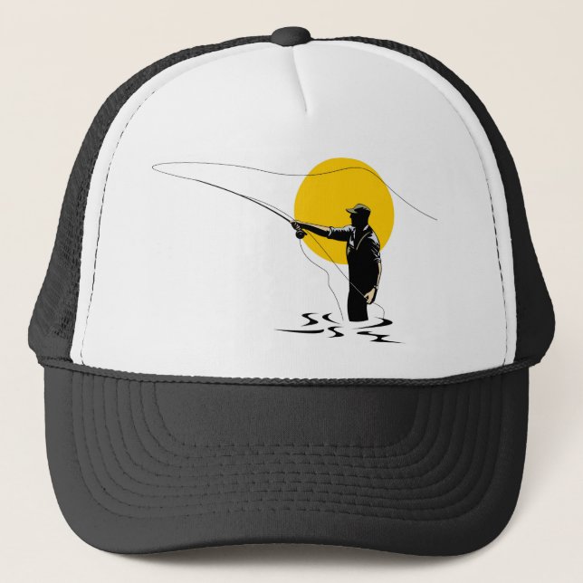 Casquette Bobine de bâti de pêcheur de mouche avec l'amorce (Devant)