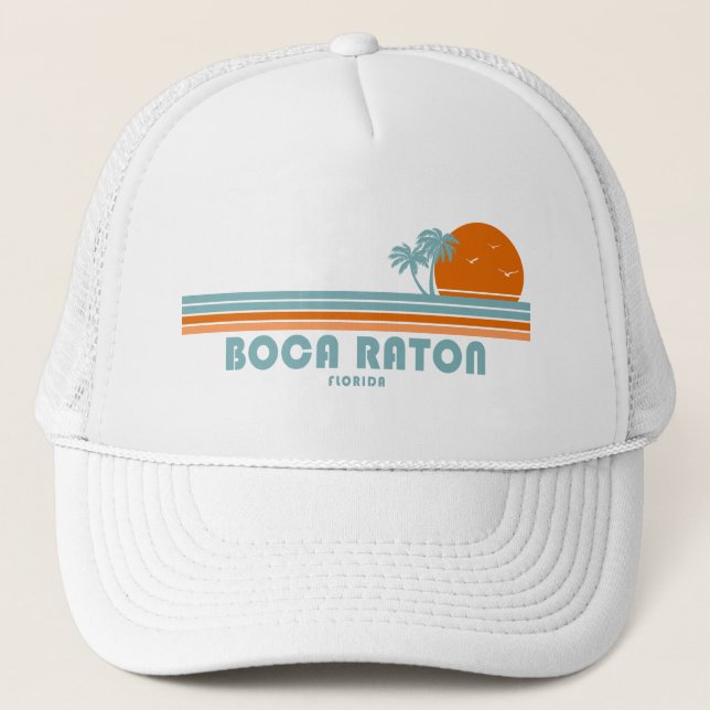 Casquette Boca Raton Floride palmiers solaires (Devant)