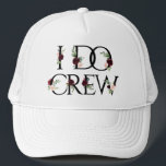 Casquette Boho Bling | Bachelorette Bridal Party I Do Crew<br><div class="desc">Typographie florale rustique "I Do Crew" : boho riche chic peint à la main rouge bordeaux, rose rousse et bleu marine bouquets floraux sur le lettrage noir classique agrémenté de laurier botanique et d'accents bleu profond. De la collection "Boho Bloom", ce somptueux aménagement présente un riche bouquet fleur sauvage bohème...</div>