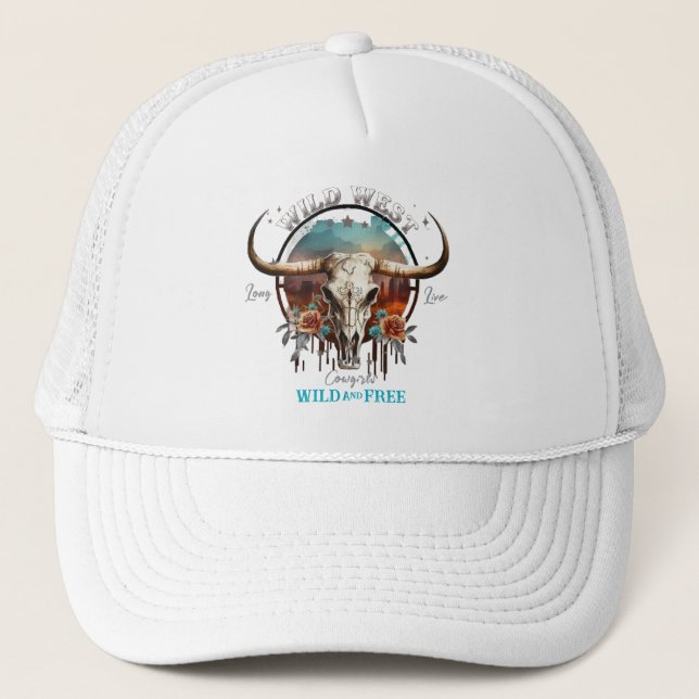 Casquette Boho Wild and Free Trucker Hat (Devant)