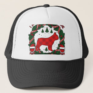 Casquette Boire du vin Bouledogue français Chien Rouge Carre