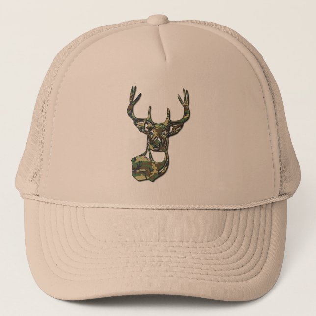 Casquette Bois - Queue blanche Buck Deer (Devant)