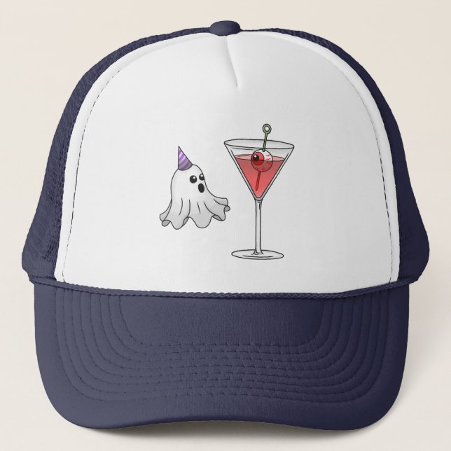 Casquette Boisson de Halloween fantôme et effrayante (Devant)