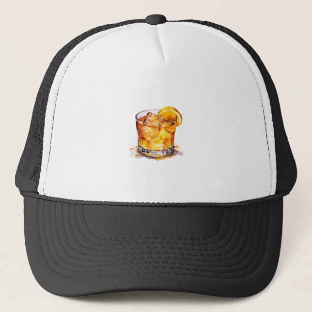 Casquette Boisson Whiskey Aquarelle (Devant)