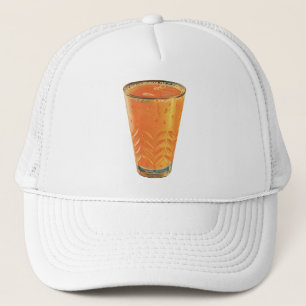 Casquette Boissons Vintage, Verre de Jus d'Orange Petit Déje