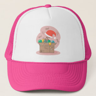 Casquette Boite artisanale avec décoration de Noël et chapea