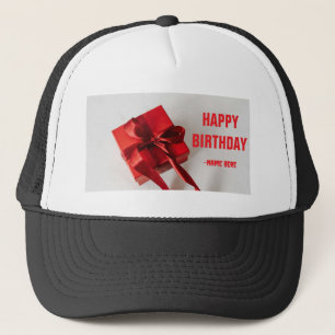 Casquette Boîte cadeau couleur rouge Wrapper Texte Joyeux Ca