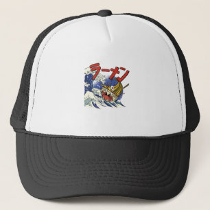 Casquette Bol de ramen drôle pendant une tempête océanique