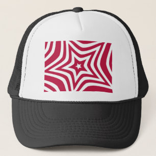 Casquette Bold & Bright Red & White Star dans un Motif vecto